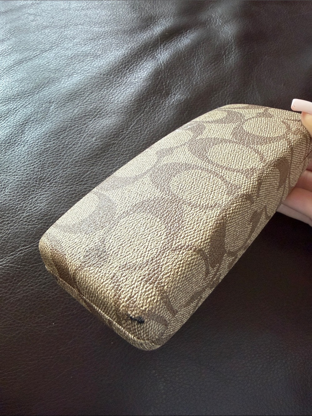 Coach Sadie S607 Brown Rectangle Sunglasses w/Case animal print inside - Picture 5 of 5
